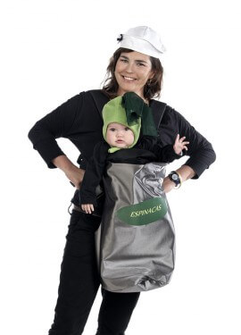 Capa de espinafre para bebê de luxo + boné de marinheiro adulto