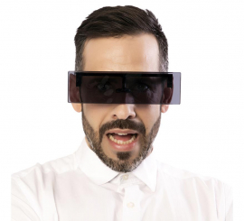 Schwarze rechteckige Censored-Brille