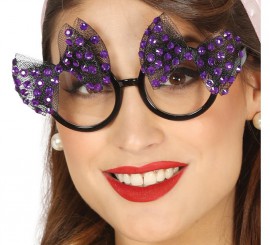 Glasses with 2 Lilac Bows