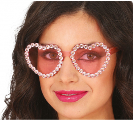 Adult Hearts with Rhinestones Glasses