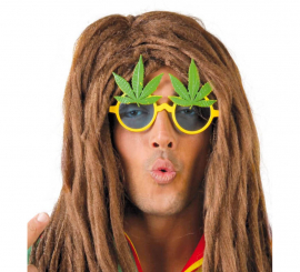 Rastafari Glasses with Marijuana Leaves