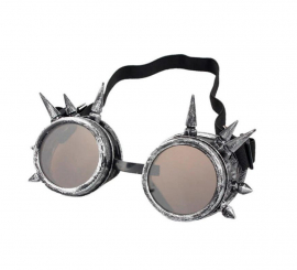 Silver Steampunk Goggles with Spikes