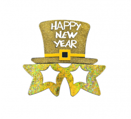 Golden 'Happy New Year' Glasses