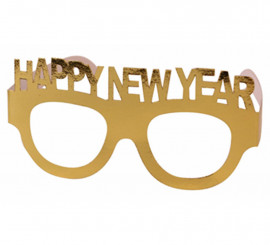 Gafas Happy New Year Oro de 14,5X7 cm