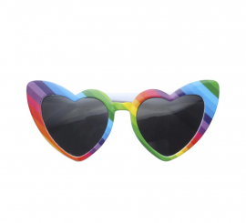 Dunkle Brille mit Regenbogenherz für Erwachsene