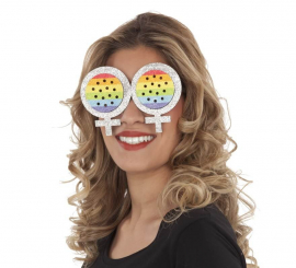 Rainbow Female Symbol Glasses