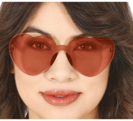 Gafas Transparentes de Corazón rojo