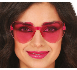 Gafas Transparentes de Corazón rosa