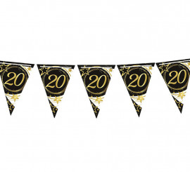 20 Years Birthday and Anniversaries Paper Pennant 300 cm 19X27 cm