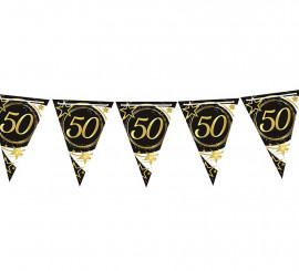 50 Years Birthday and Anniversaries Paper Pennant 300 cm 19X27 cm