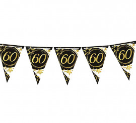 60 Years Birthday and Anniversaries Paper Pennant 300 cm 19X27 cm