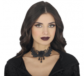 Black Rose Embroidered Choker Black Rose Embroidered Choker
