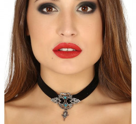 Girocollo con pietre blu