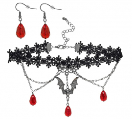 Gargantilla y Pendientes Góticos de Vampiresa