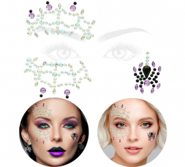 Pierres adhésives pour le visage en forme d'araignée
