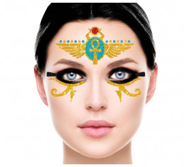 Golden and blue Egyptian Glitter Face