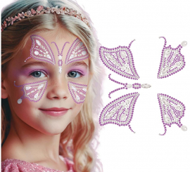 Glitter Face Mariposa rosa