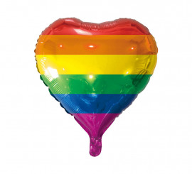 46 cm Rainbow Heart Foil Balloon