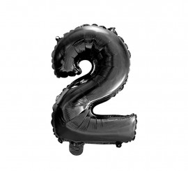 Palloncino Foil Numero 2 Colore Nero 41 cm