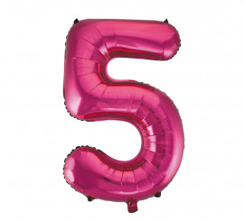 86 cm Pink Number 5 Foil Balloon