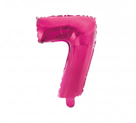 Ballon aluminium numéro 7 couleur rose 41 cm