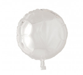 'Palloncino in alluminio rotondo bianco da 18''.'