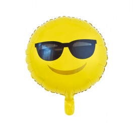 Globo de Foil Redondo Emoji Gafas de Sol de 46 cm