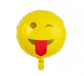 Globo de Foil Redondo Emoji Lengua de 46 cm