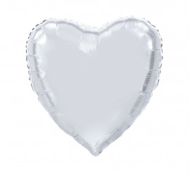 Ballon Aluminium XL Coeur Argenté 92 cm