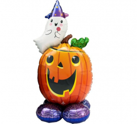 Airloonz Giant Foil Balloon Pumpkin and Ghost 71X142 cm