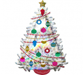 Palloncino Foil Gigante Albero di Natale Iridescente 66x91 cm