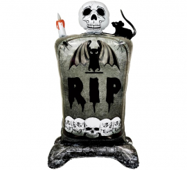 70x140 cm Skull Tombstone Foil Balloon