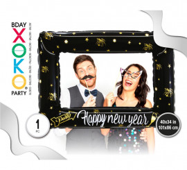 Balão Foil Marco Happy New Year 101X86 cm