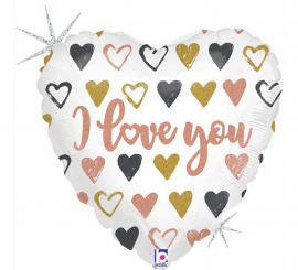 45 cm I Love You Heart Shape Metallic Foil Balloon