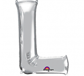 86 cm Silver Letter L Balloon