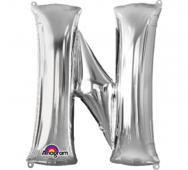 86 cm Silver Letter N Balloon