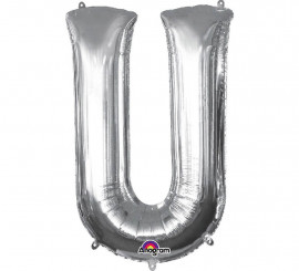 86 cm Silver Letter U Balloon