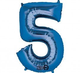 Ballon Métallisé Bleu Numéro 5