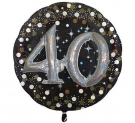 81 cm twinkling number 40 metallic balloon