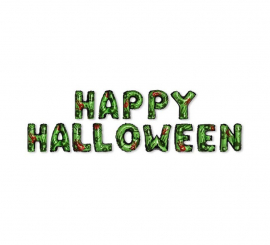 '''Happy Halloween'' Green Balloons'