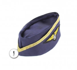 Adult blue and gold stewardess cap