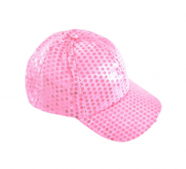 Pink sequin cap