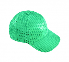 Green sequin cap