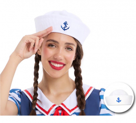 White Sailor Cap with Anchor