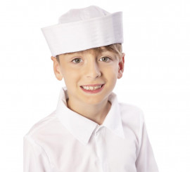 Children's white sailor cap