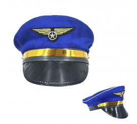 Blue aviator pilot cap