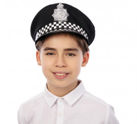 Children's checkered police cap 25x22x12 cm