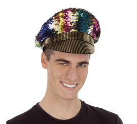 Rainbow Police Cap with sequins