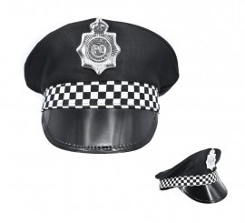 Gorra de Policía a cuadros grande de 58-60 cm de contorno