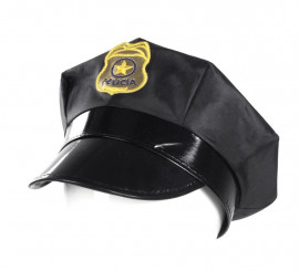 Gorra de Policía negra con insignia infantil